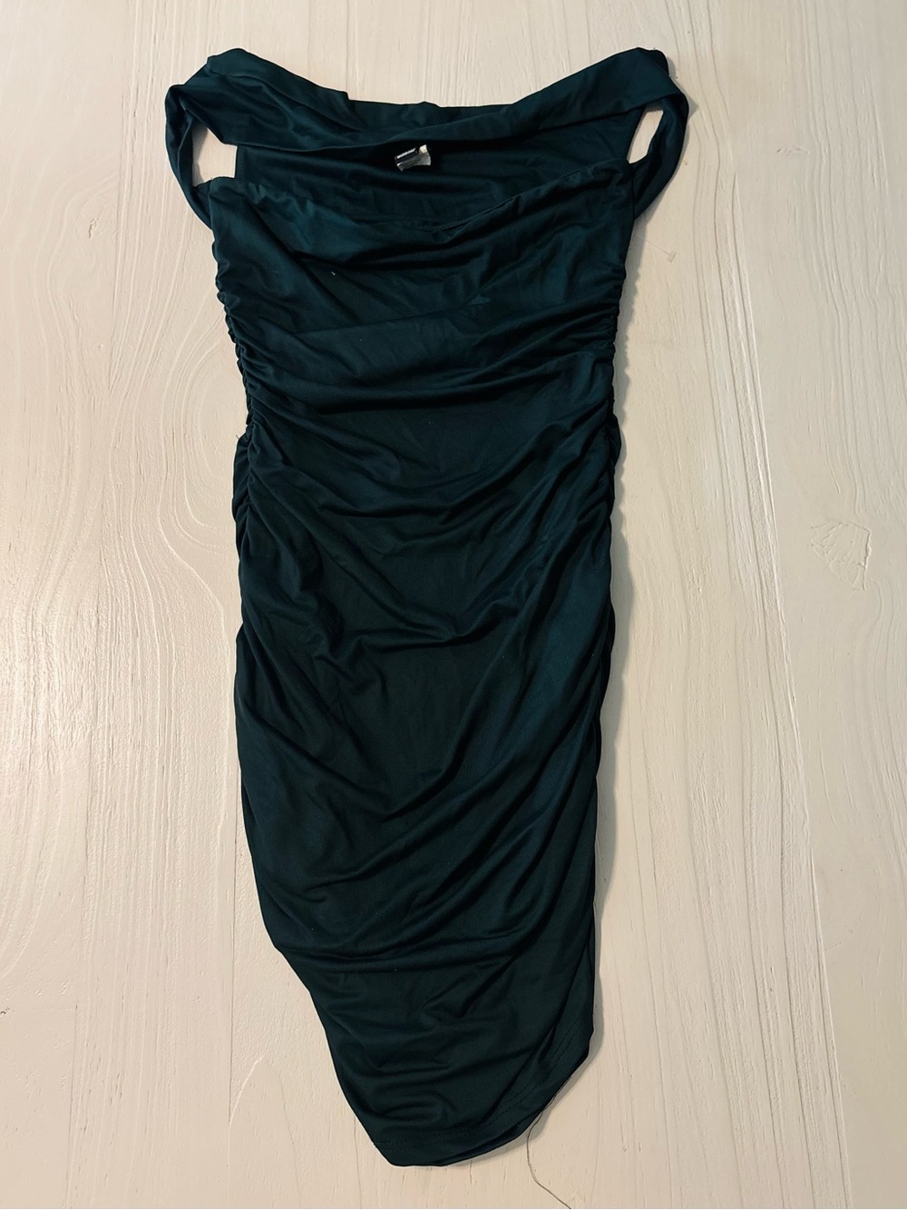 Windsor Ruched Dark Green Sleeveless Bodycon Dress